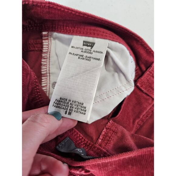 Levis 515 Womens Sz 6 Boot Cut Corduroy Pants RED w/ Flap Pocket - Picture 6 of 6